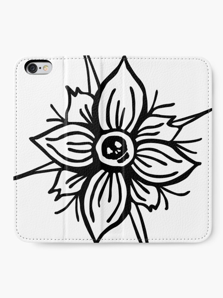 Alternate view of Flower Skull iPhone Wallet