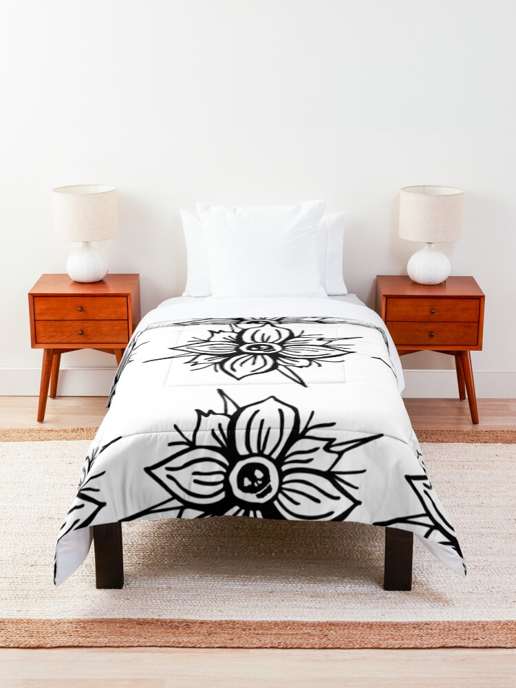 Alternate view of Flower Skull Comforter