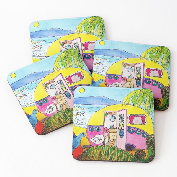 Item preview, Retro caravan - Pukako Travels NZ , Nelsen. designed and sold by HelenBlair.