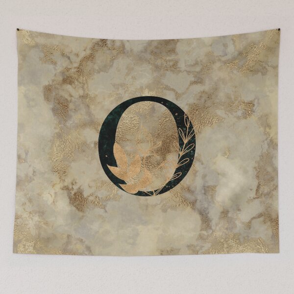 Item preview, Floral Gold Metallic Marble Monogram O designed and sold by MysticMagpie.