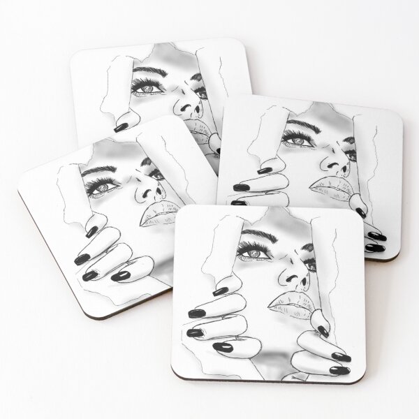 Item preview, Woman peeking through paper designed and sold by SpoopyCacti.