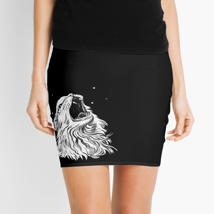 Colors/Black Screaming Thurston Meme Cat Mini Skirt