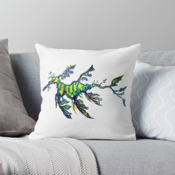 Leafy Seadragon Throw Pillow