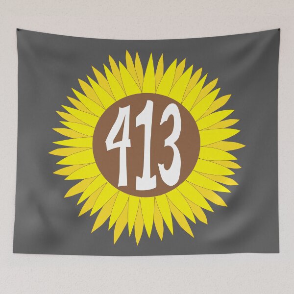 Item preview, Hand Drawn Massachusetts Sunflower 413 Area Code designed and sold by itsrturn.
