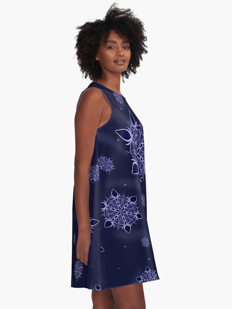 Alternate view of Silver and Sapphires A-Line Dress