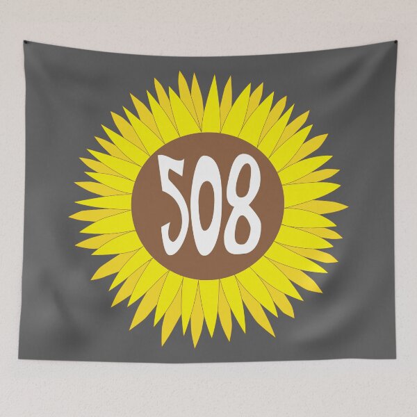 Item preview, Hand Drawn Massachusetts Sunflower 508 Area Code designed and sold by itsrturn.