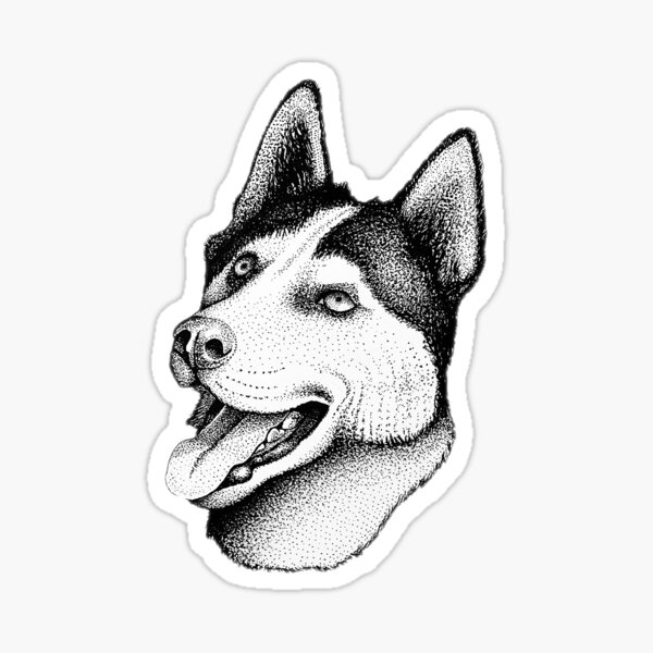 Husky Head Sticker Sticker