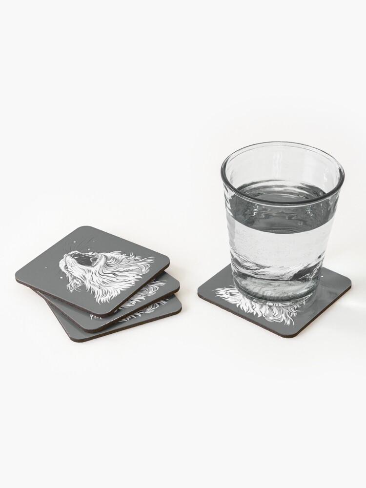 Alternate view of Colors/Black Screaming Thurston Meme Cat Coasters (Set of 4)