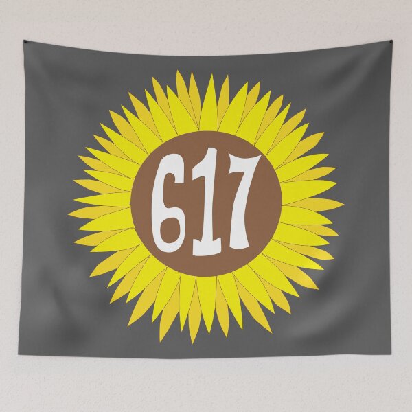 Item preview, Hand Drawn Massachusetts Sunflower 617 Area Code designed and sold by itsrturn.
