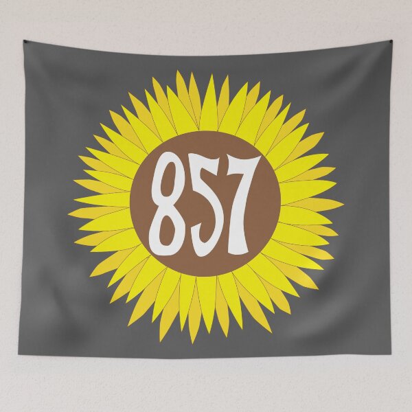 Item preview, Hand Drawn Massachusetts Sunflower 857 Area Code designed and sold by itsrturn.