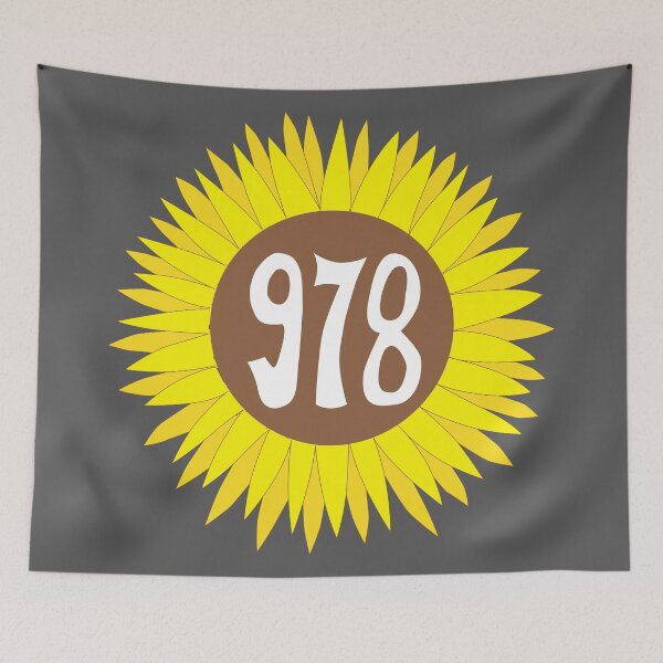 Item preview, Hand Drawn Massachusetts Sunflower 978 Area Code designed and sold by itsrturn.