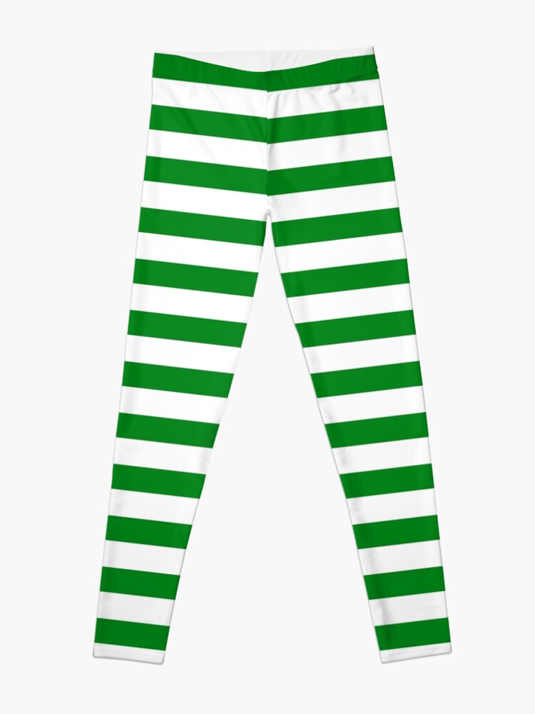 Green white hotsell striped leggings