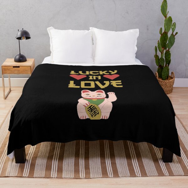 Item preview, Lucky in love valentine pink maneki neko cat black designed and sold by GrammarDance.