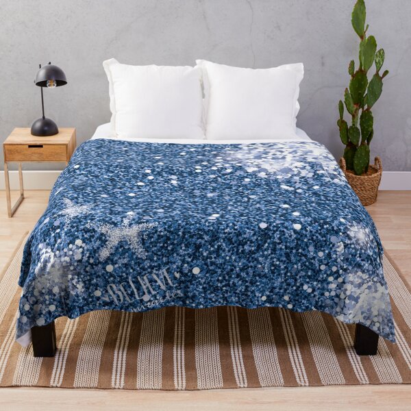Item preview, Pantone Classic Blue 2020 Glitter Pattern Print designed and sold by ClaudiaFlores.