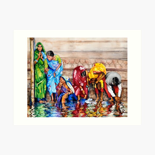 Along the Ganges Art Print
