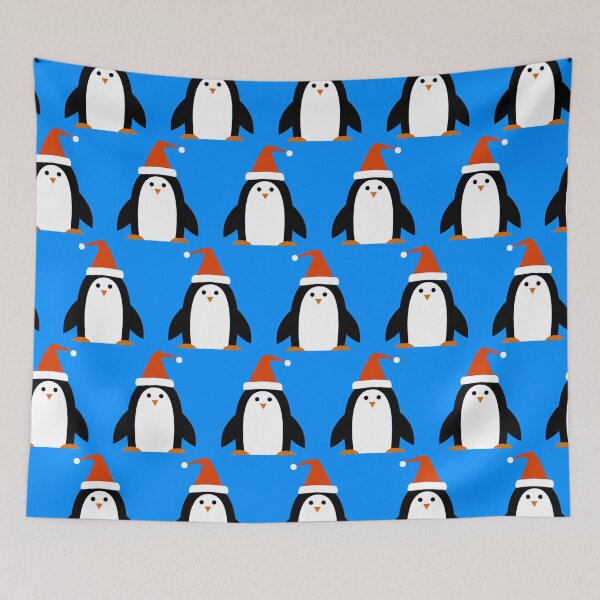 Item preview, Cute Christmas Colorful Penguins With Santa Hat Pattern designed and sold by DEC02.