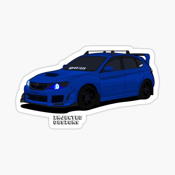 Blue Subaru WRX Hatchback Sticker