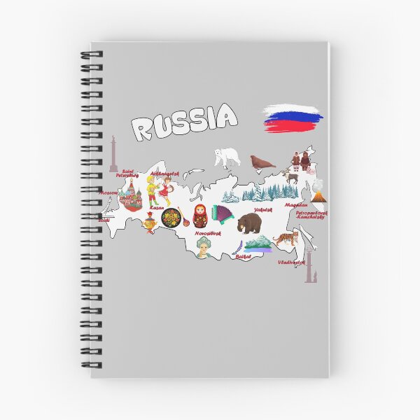 Item preview, Russia Map Landmarks tourist attractions cities and flag  designed and sold by mashmosh.