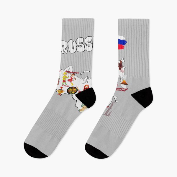 Item preview, Russia Map Landmarks tourist attractions cities and flag  designed and sold by mashmosh.