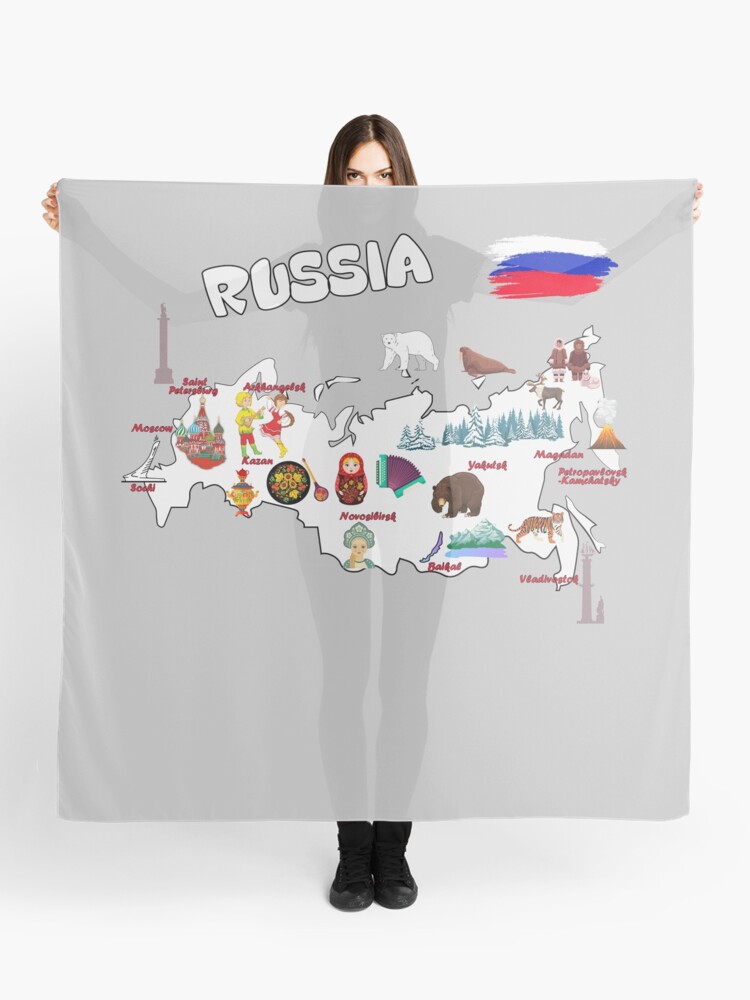 Flag Map of Russia, Russia Map Outline with National Flag Inside Poster  for Sale by mashmosh