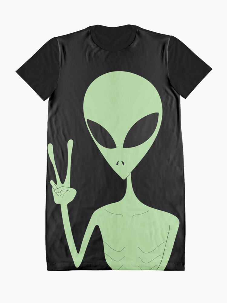 Alternate view of Peace Alien  Graphic T-Shirt Dress
