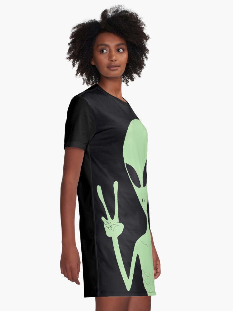 Alternate view of Peace Alien Graphic T-Shirt Dress