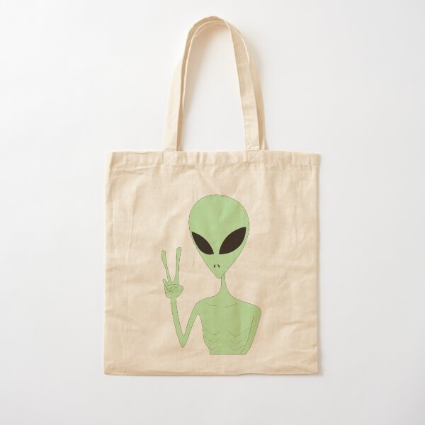 Have A Nice Halloween Alien Canvas Tote Bag