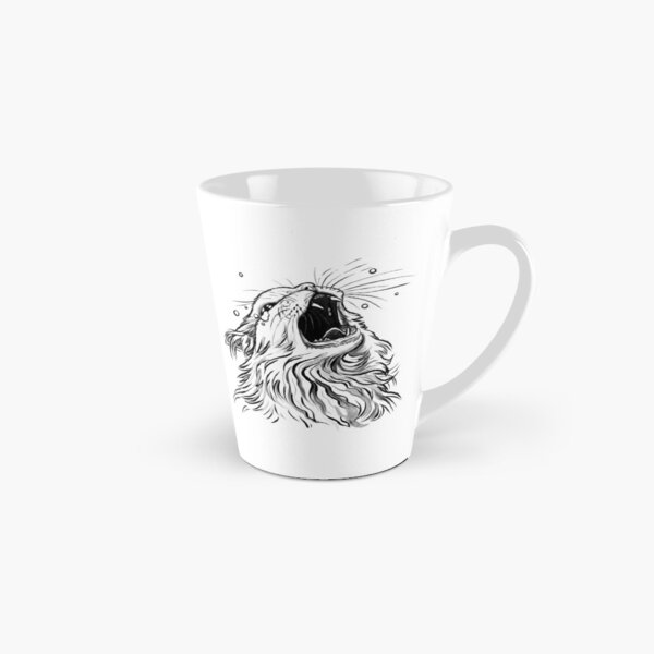 White/Lines-Only Screaming Thurston Meme Cat Tall Mug