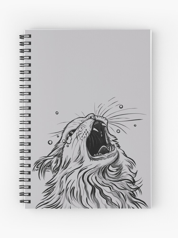 White Lines Only Screaming Thurston Meme Cat Spiral Notebook By Thurstonwaffles Redbubble