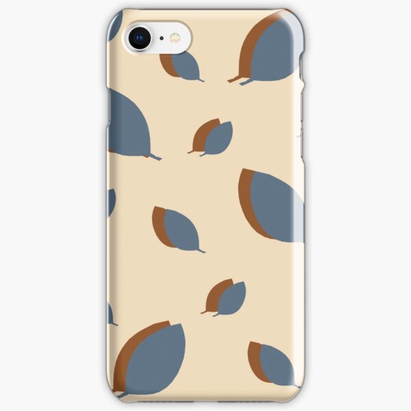 Fall pattern blue brown leaves on beige iPhone Snap Case