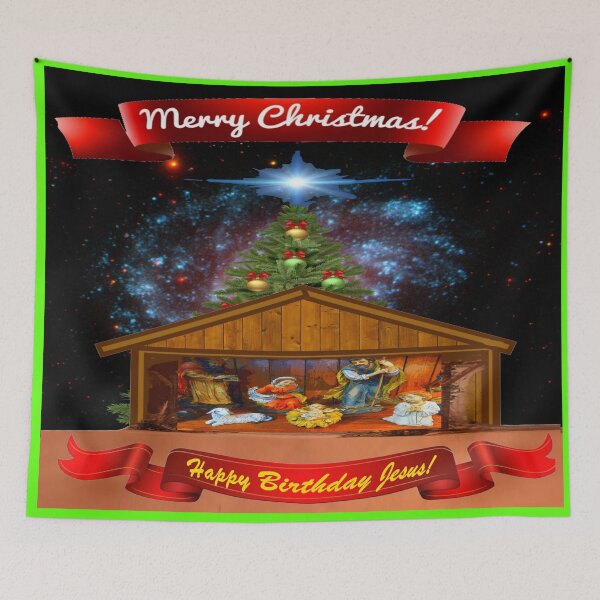 Item preview, MERRY CHRISTMAS - CHRISTMAS TREE With NATIVITY designed and sold by Timothy Forder.