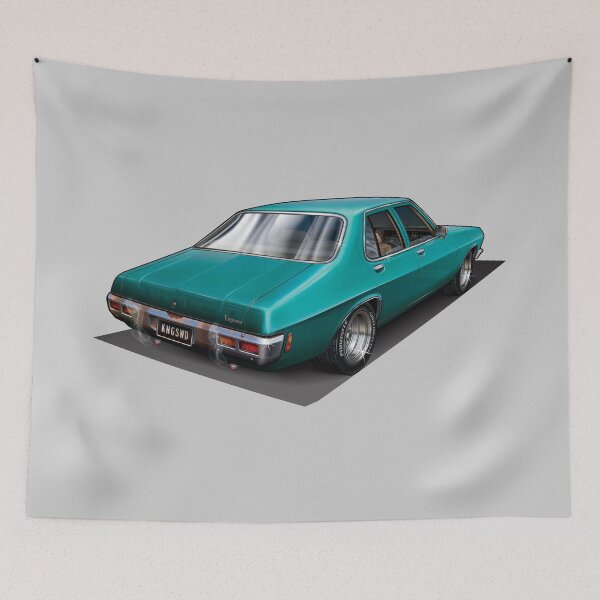 Item preview, Illustrated Holden HQ Holden Kingswood - Aqua designed and sold by tshirtgarage.