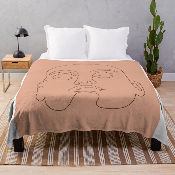 Item preview, Face 03 - Abstract Minimal Line Art Portrait Of A Girl - Single Stroke Portrait - Terracotta, Brown designed and sold by Studio Grafiikka.