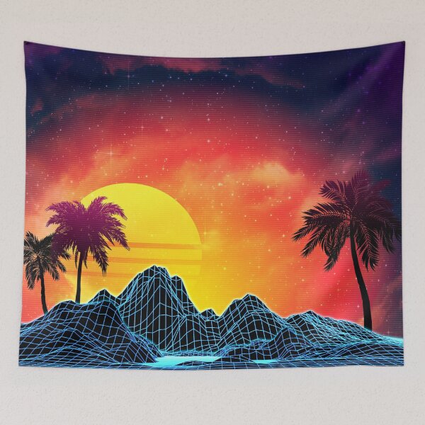 Item preview, 80s retro aesthetic vaporwave sunset designed and sold by AnnArtshock.