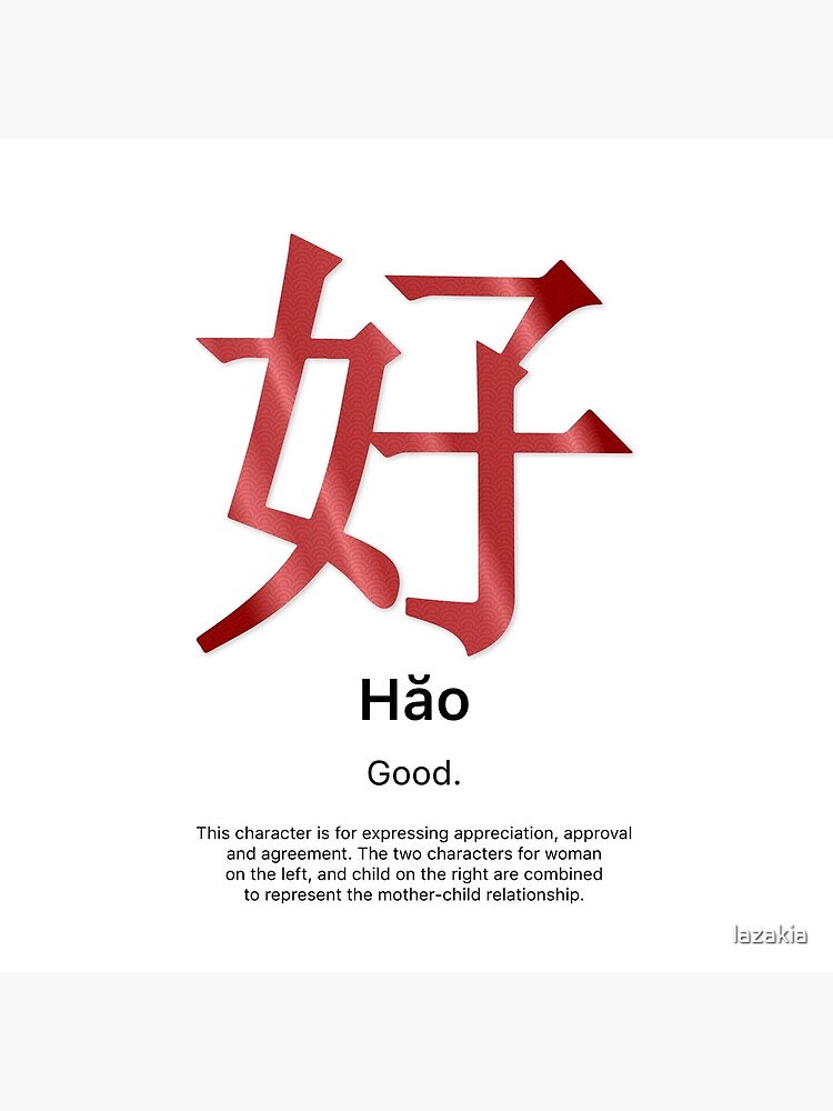 "The Art and Meaning of Hanzi Hăo" Poster by lazakia Redbubble