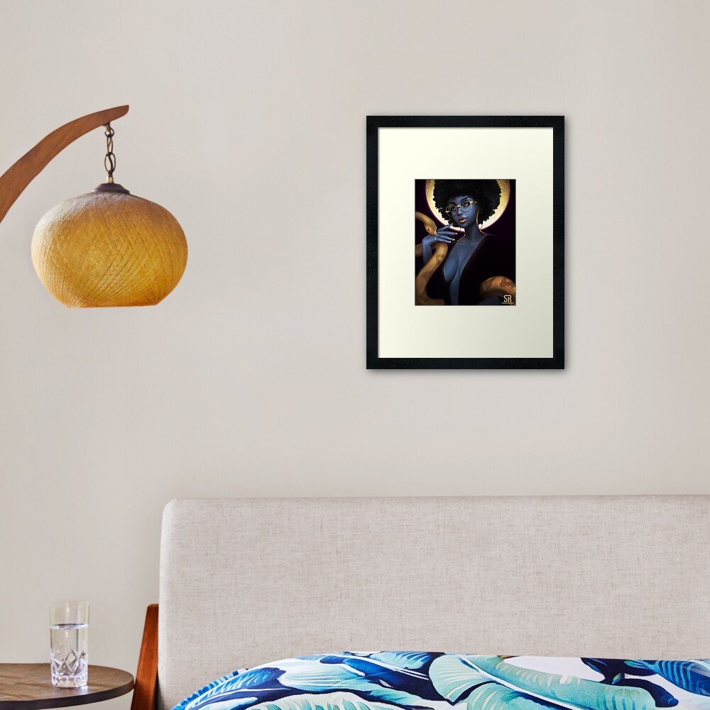 Afro Eclipse Framed Art Print