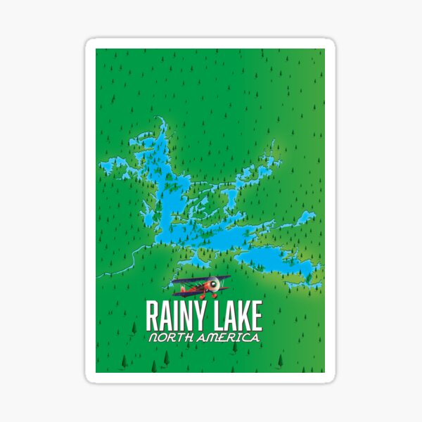 "Rainy Lake North american travel map" Sticker for Sale by