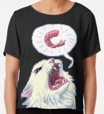 8-bit Shrimpin' Thurston the cat Chiffon Top