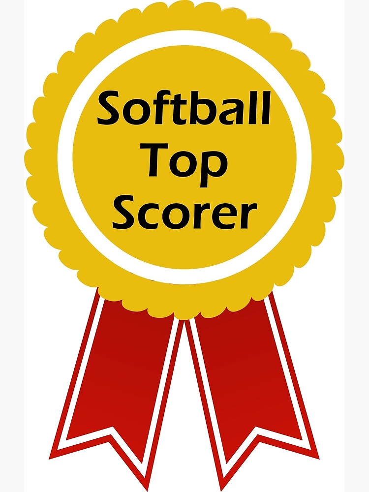 Award Softball Top Scorer With Letters In Black Greeting Card By Smilemiau Redbubble