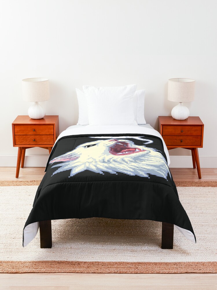 Alternate view of 8-bit Shrimpin' Thurston the cat Comforter