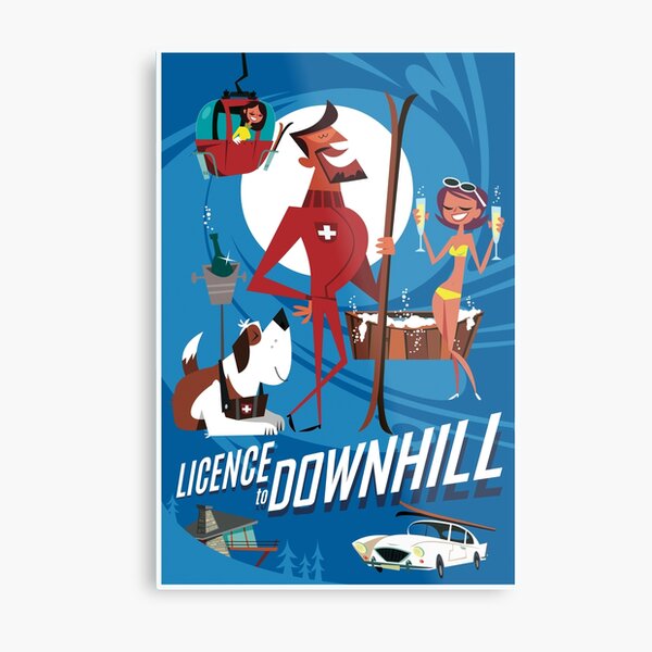 Ski poster Metal Print