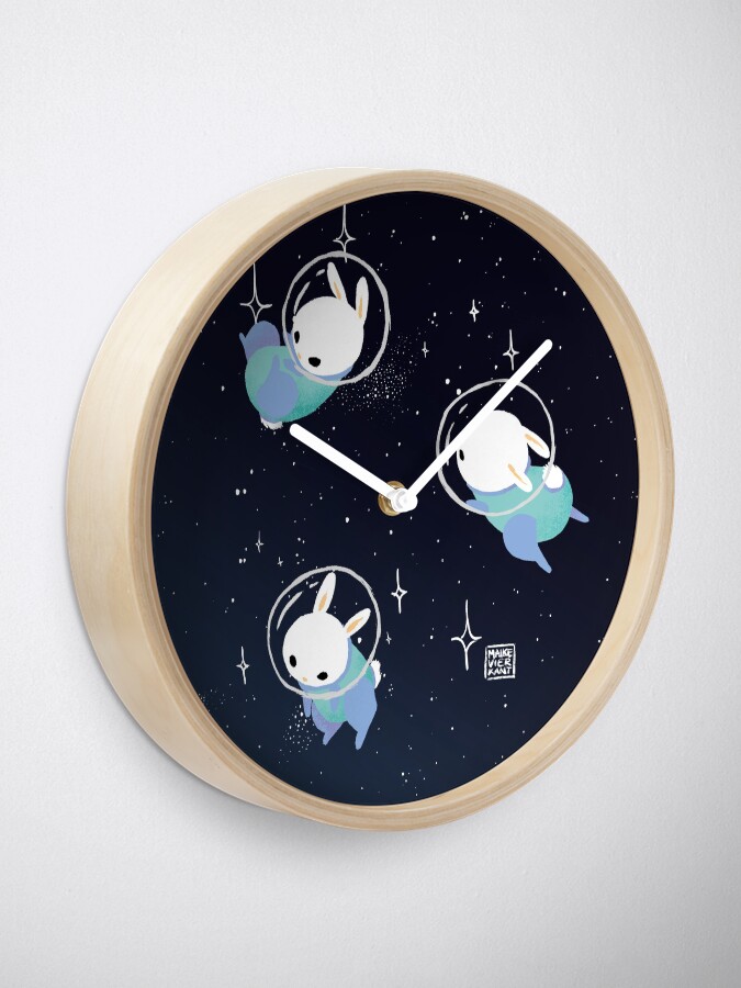 Alternate view of Space Bunnies Clock