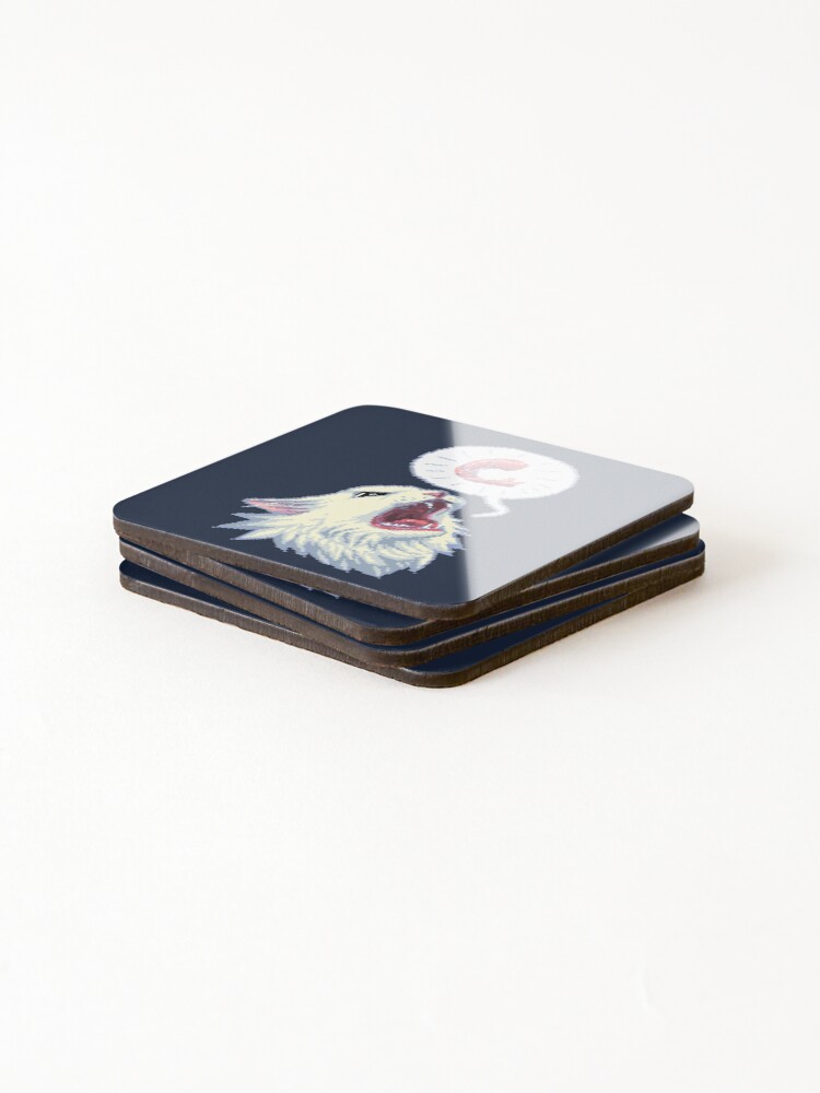Alternate view of 8-bit Shrimpin' Thurston the cat Coasters (Set of 4)