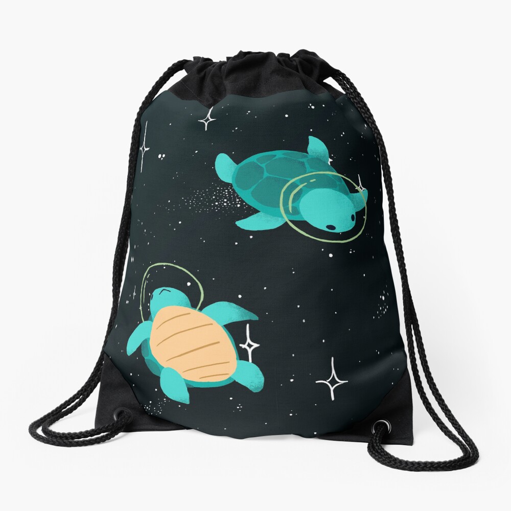 Space Turtles Drawstring Bag