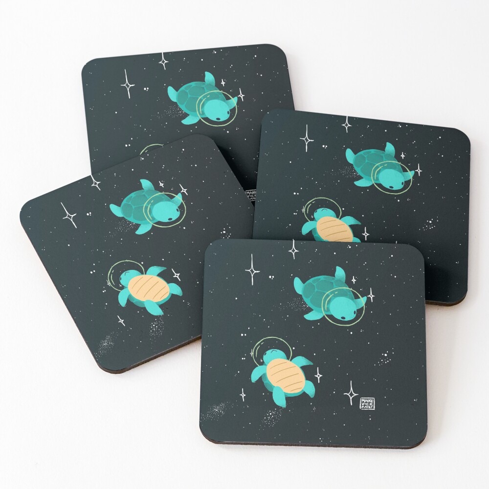 Space Turtles Coasters (Set of 4)
