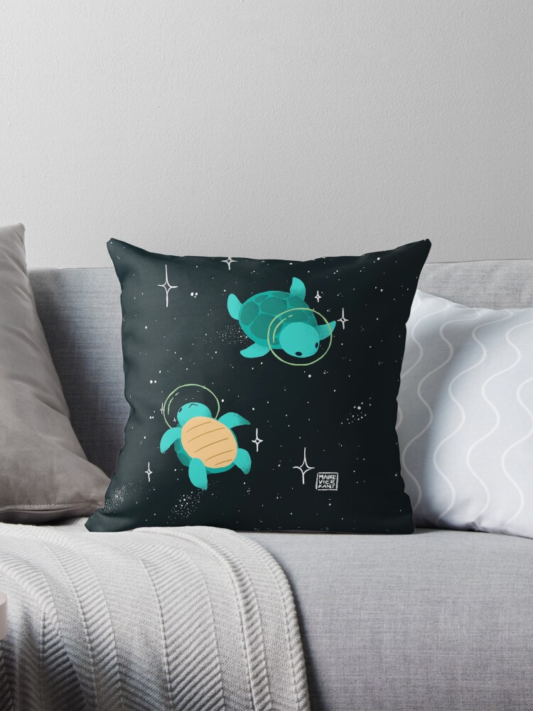 Thumbnail 1 of 4, Pillow, Space Turtles designed and sold by Vierkant.
