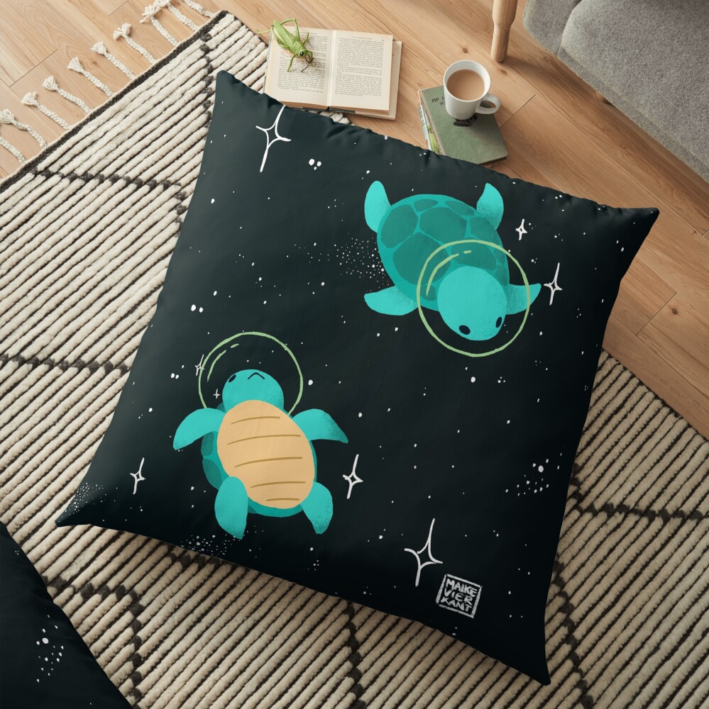 Space Turtles Floor Pillow