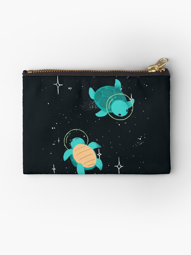 Thumbnail 1 of 4, Zipper Pouch, Space Turtles designed and sold by Maike Vierkant.