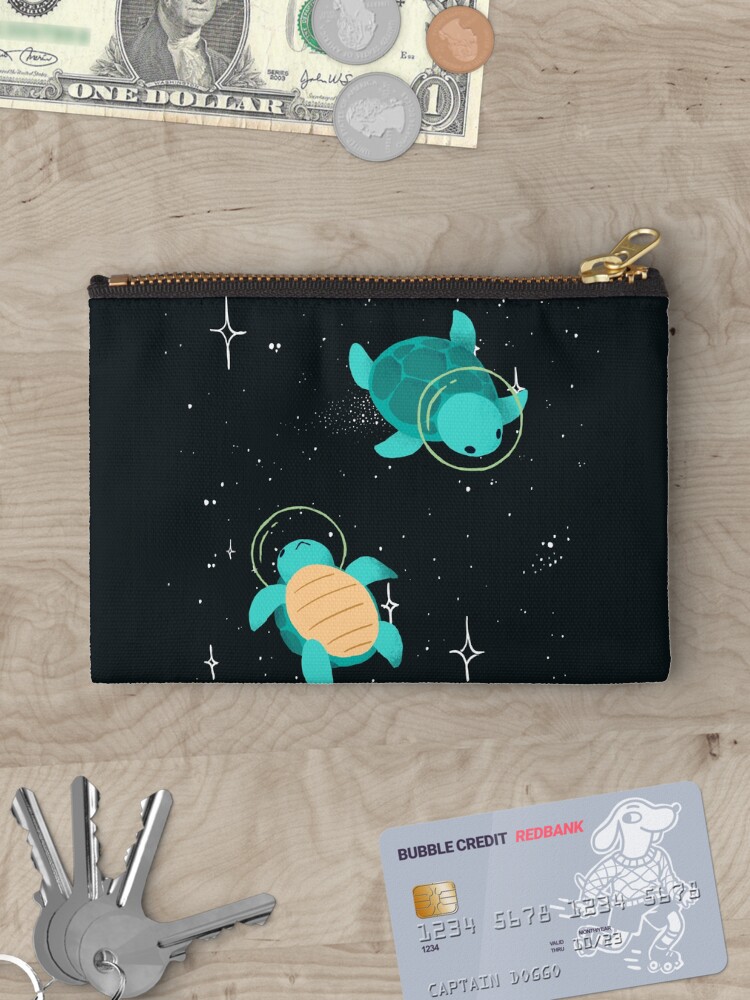 Thumbnail 3 of 4, Zipper Pouch, Space Turtles designed and sold by Maike Vierkant.