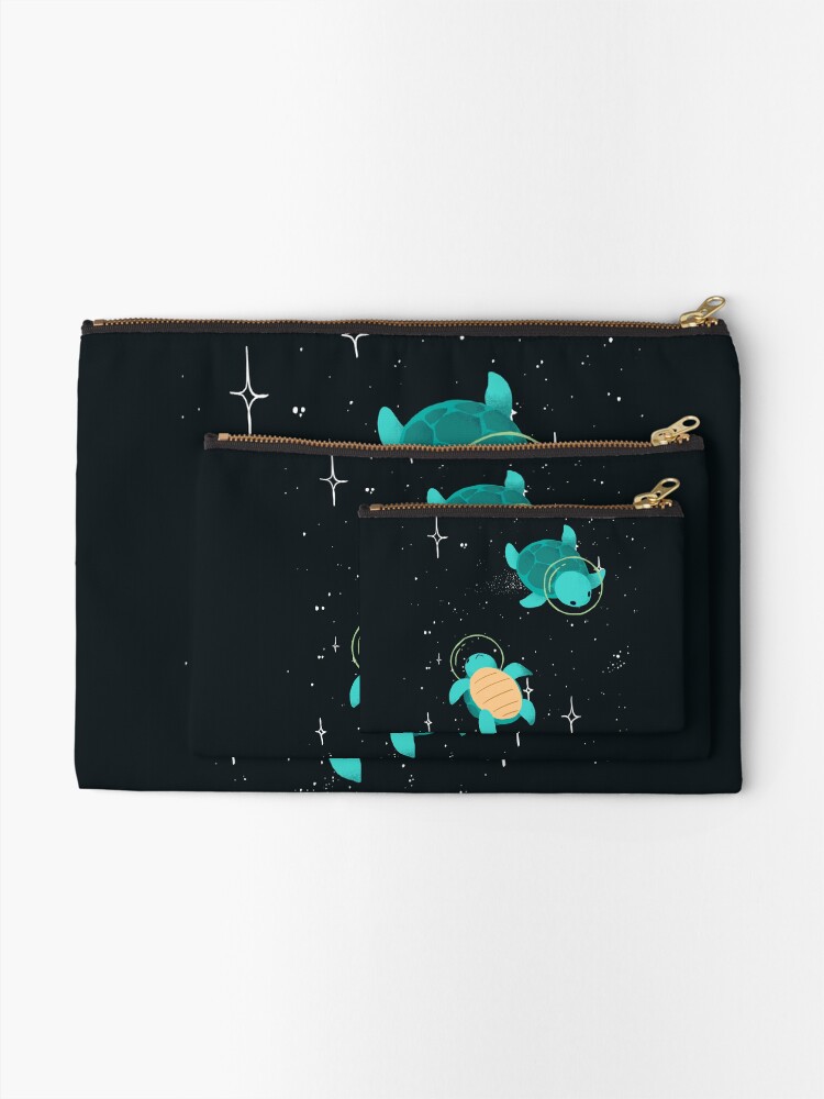Thumbnail 2 of 4, Zipper Pouch, Space Turtles designed and sold by Maike Vierkant.